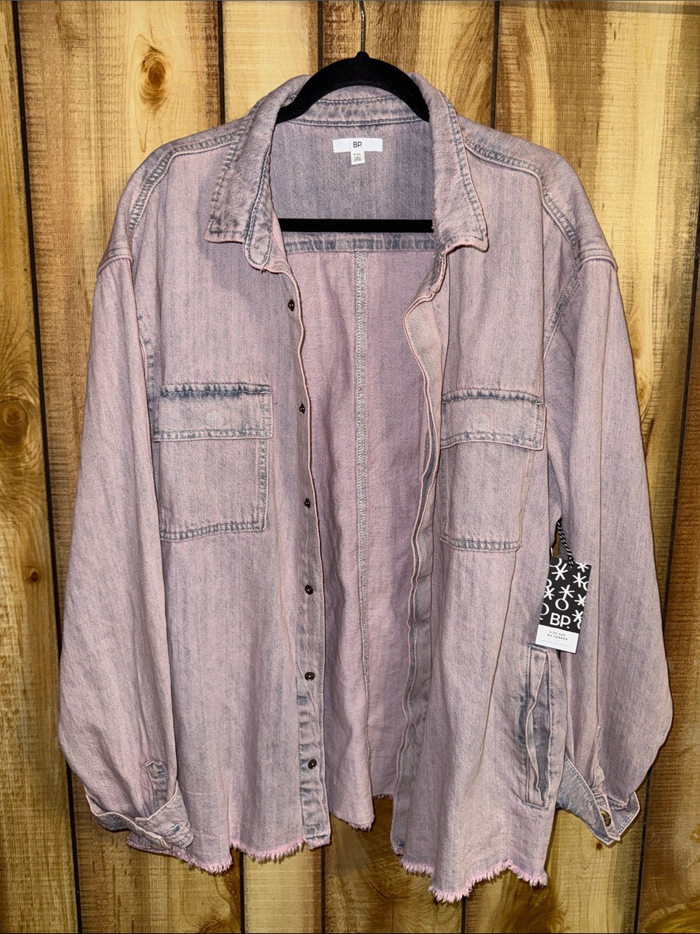 BP Pink Flamingo Overdye Shacket XXL NWT